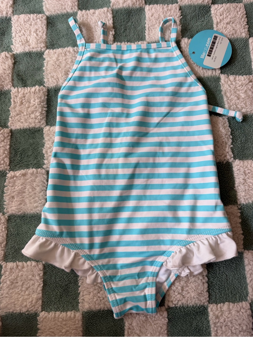 NWT Lilo Tati Ocean Stripe Ruffle One-Piece Swimsuit
